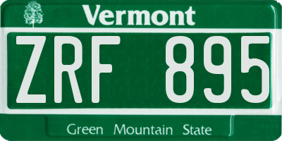 VT license plate ZRF895