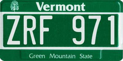 VT license plate ZRF971