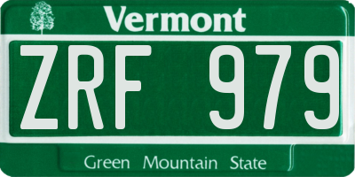 VT license plate ZRF979