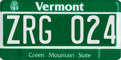 VT license plate ZRG024
