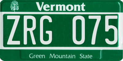 VT license plate ZRG075