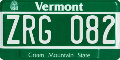 VT license plate ZRG082