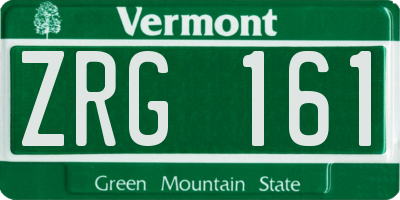 VT license plate ZRG161