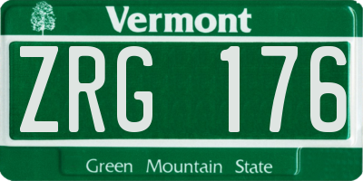 VT license plate ZRG176