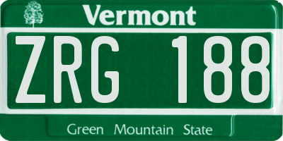 VT license plate ZRG188