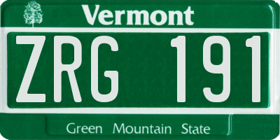 VT license plate ZRG191