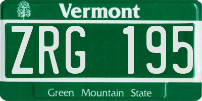 VT license plate ZRG195