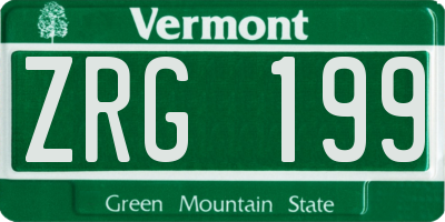VT license plate ZRG199