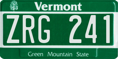 VT license plate ZRG241