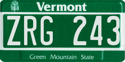 VT license plate ZRG243
