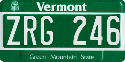 VT license plate ZRG246