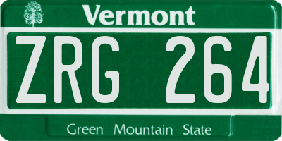 VT license plate ZRG264