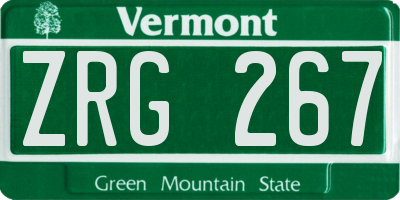 VT license plate ZRG267