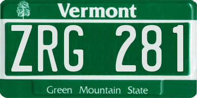 VT license plate ZRG281