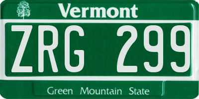 VT license plate ZRG299