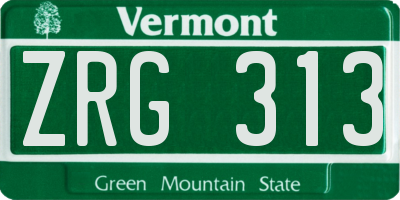 VT license plate ZRG313