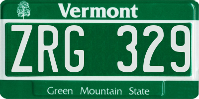 VT license plate ZRG329