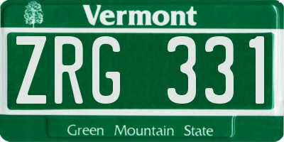 VT license plate ZRG331