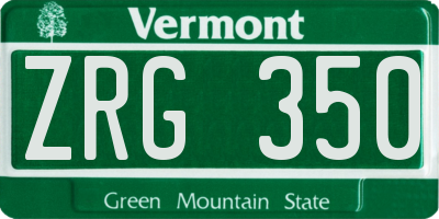 VT license plate ZRG350