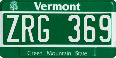 VT license plate ZRG369