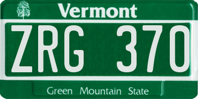 VT license plate ZRG370