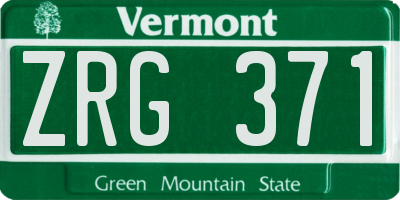 VT license plate ZRG371