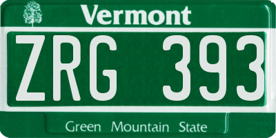 VT license plate ZRG393