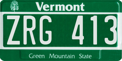 VT license plate ZRG413