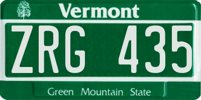 VT license plate ZRG435