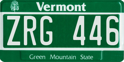 VT license plate ZRG446