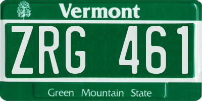 VT license plate ZRG461