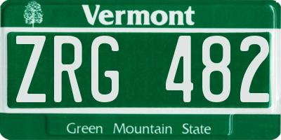 VT license plate ZRG482