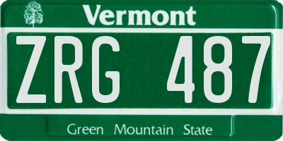 VT license plate ZRG487