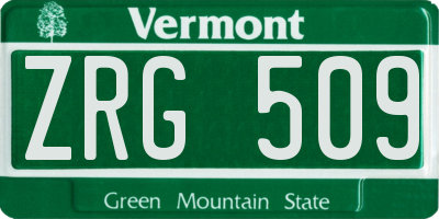VT license plate ZRG509