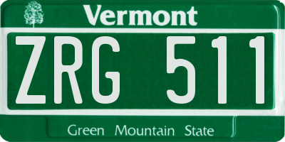 VT license plate ZRG511