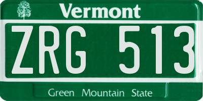 VT license plate ZRG513