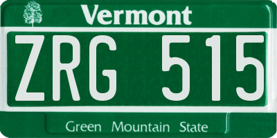 VT license plate ZRG515