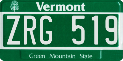 VT license plate ZRG519