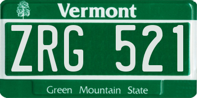 VT license plate ZRG521