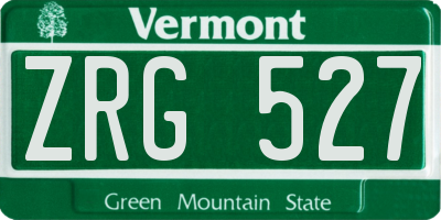 VT license plate ZRG527