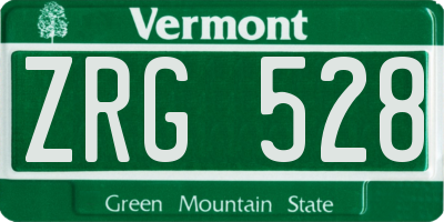 VT license plate ZRG528