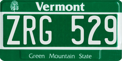 VT license plate ZRG529