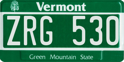 VT license plate ZRG530
