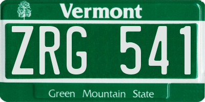 VT license plate ZRG541