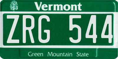VT license plate ZRG544