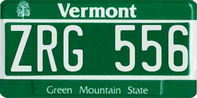 VT license plate ZRG556