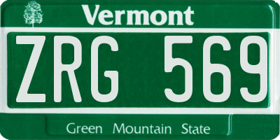 VT license plate ZRG569