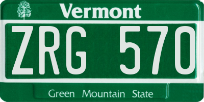 VT license plate ZRG570
