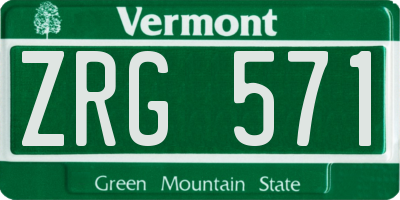 VT license plate ZRG571