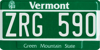 VT license plate ZRG590